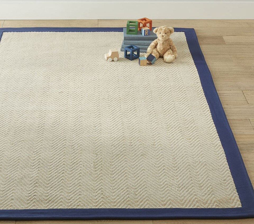 Chenille Jute Thick Solid Border Rug Pottery Barn Kids Australia